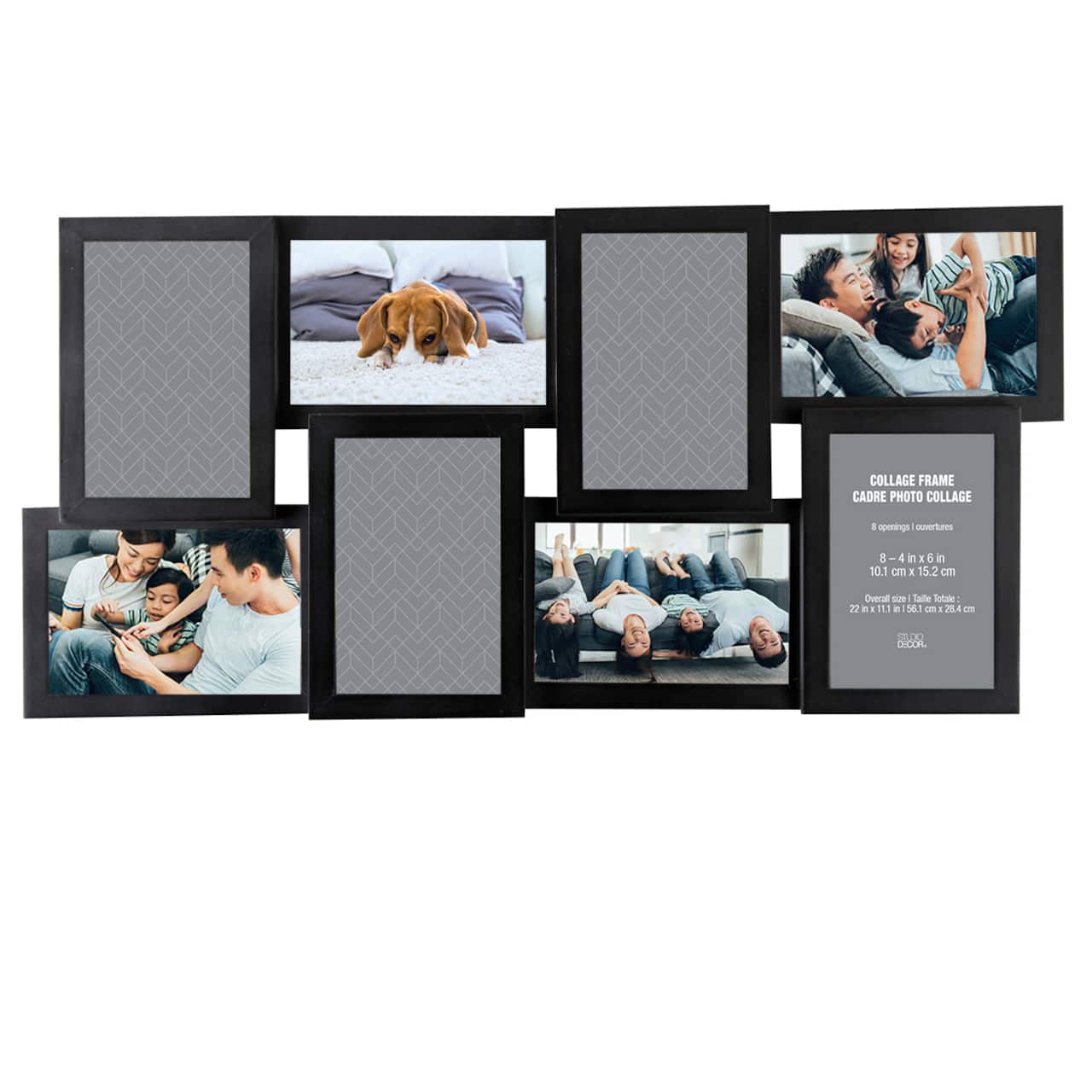 8 Opening 4" x 6" Black Collage Frame by Studio Décor®